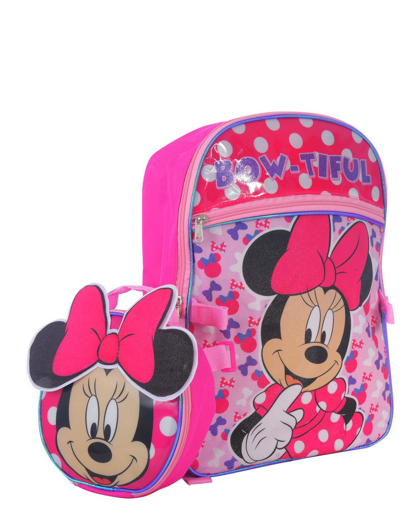 DISNEY MINNIE MOUSE "BOW-TIFUL" BACKPACK & DETACHABLE LUNCH BAG SET