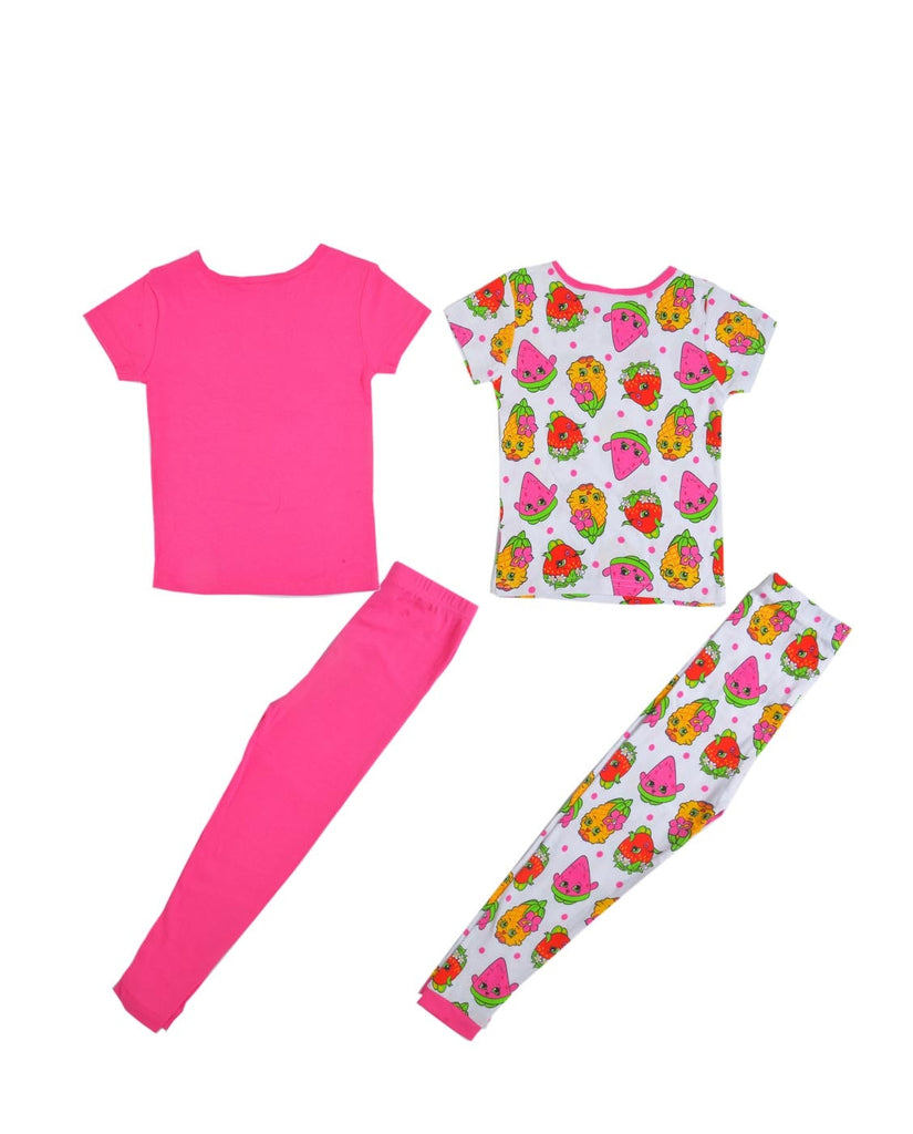 SHOPKINS "ALOHA PARTY SPK" GIRLS 4-PIECE SHIRT & LEGGING PAJAMA SET