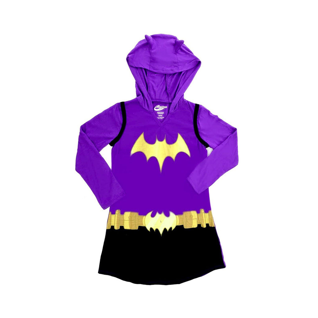 KOMAR KIDS DC COMICS DRESS LIKE BATGIRL HOODED NIGHTGOWN FOR BIG GIRLS