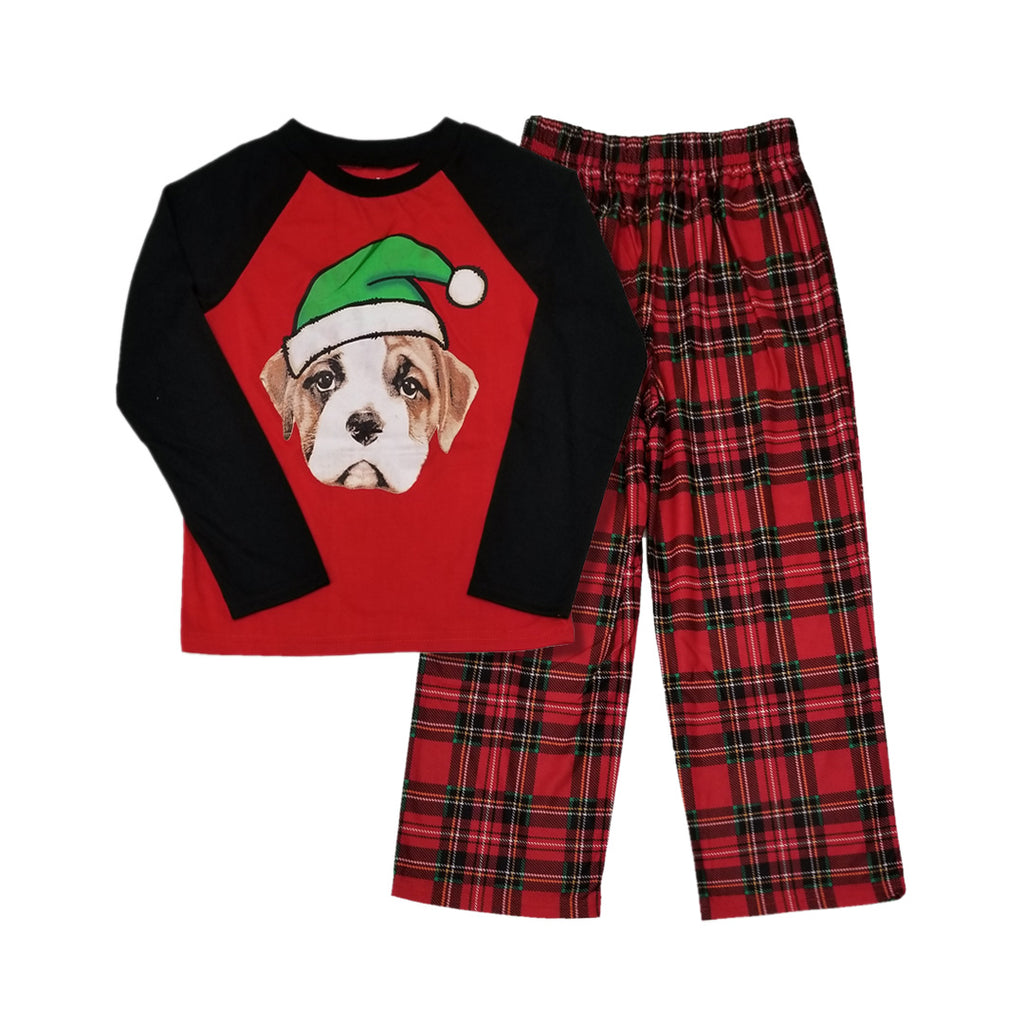 KOMAR KIDS DOG SANTA 2-PIECE PAJAMA SET