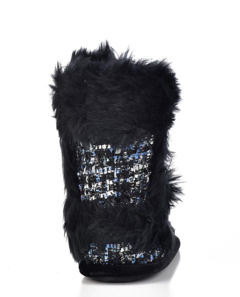 Dearfoams Women's Sequined Tweed Boot